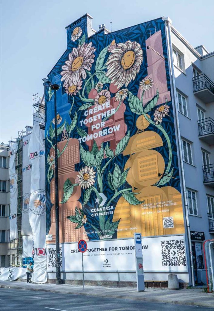 Mural de arte em Varsóvia na Polônia. Vamos mostrar o de Bangkok na Tailândia