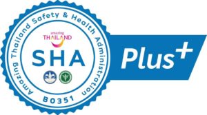 Selo que identifica os hotéis SHA Plus+ na Tailândia para reservar e ficar durante a quarentena do programa Sandbox