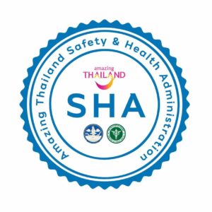 Selo que identifica os hotéis SHA na Tailândia para reservar e ficar durante a quarentena do programa Sandbox