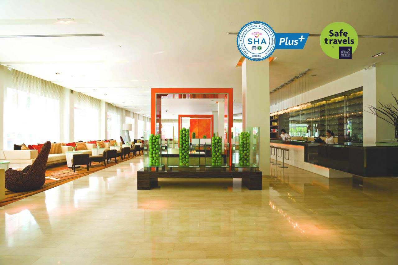 Recepção do hotel dusitD2 Chiang Mai - Um hotel SHA Plus no Sudeste Asiático