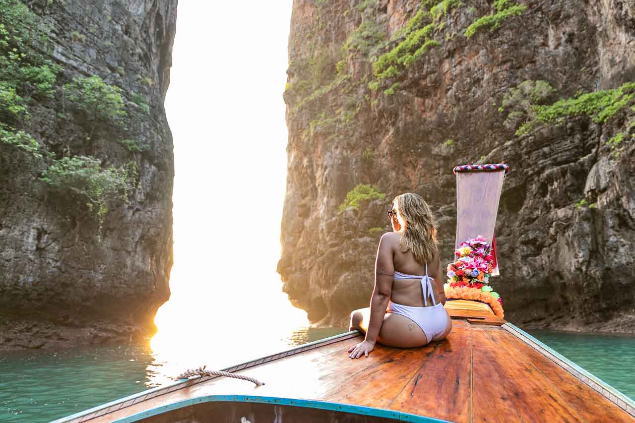 Passeio de longtail - aluguel de barco para ver o pôr do sol em Wang Long Bay